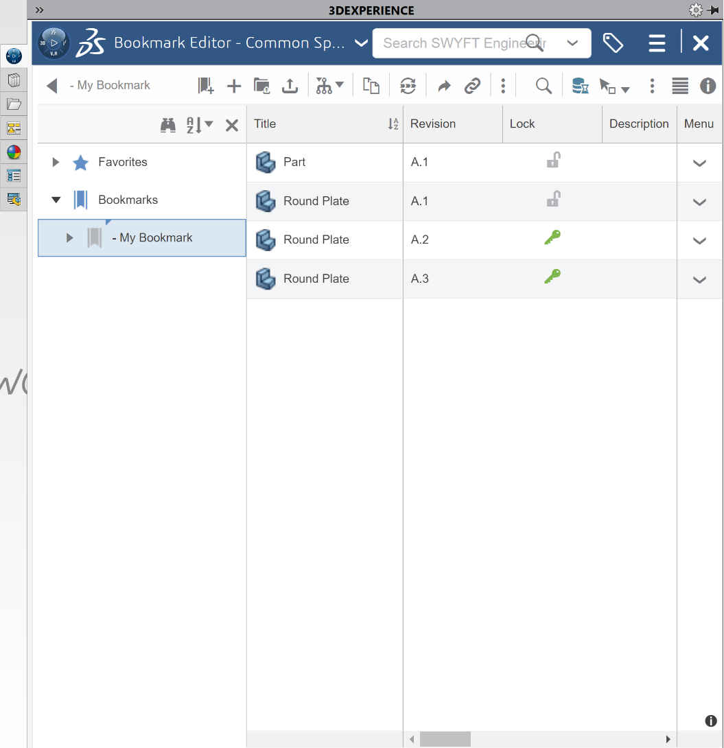 24 - SOLIDWORKS Task Pane - 3DEXPERIENCE Tab - Filtering Through Bookmarks.png